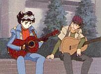 Jiro and street musician